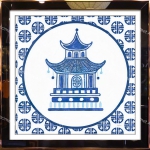 Tranh Khung Gương Sắc Lam Men Ngọc 02