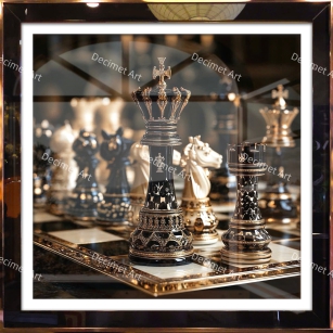 Tranh Khung Gương Cờ Vua 001