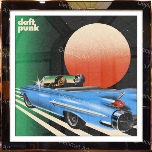 Tranh Khung Gương Daft Punk Retro Future