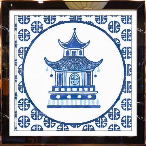 Tranh Khung Gương Sắc Lam Men Ngọc 02