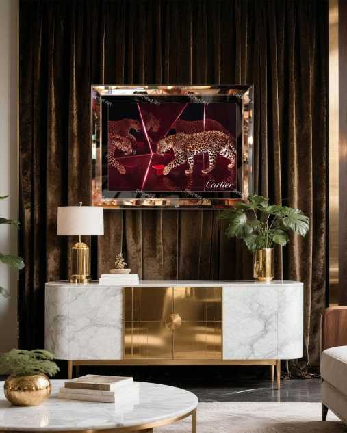 Tranh Khung Gương Báo Cartier 01