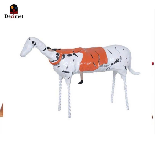 Tượng Kim Loại Orange Cow